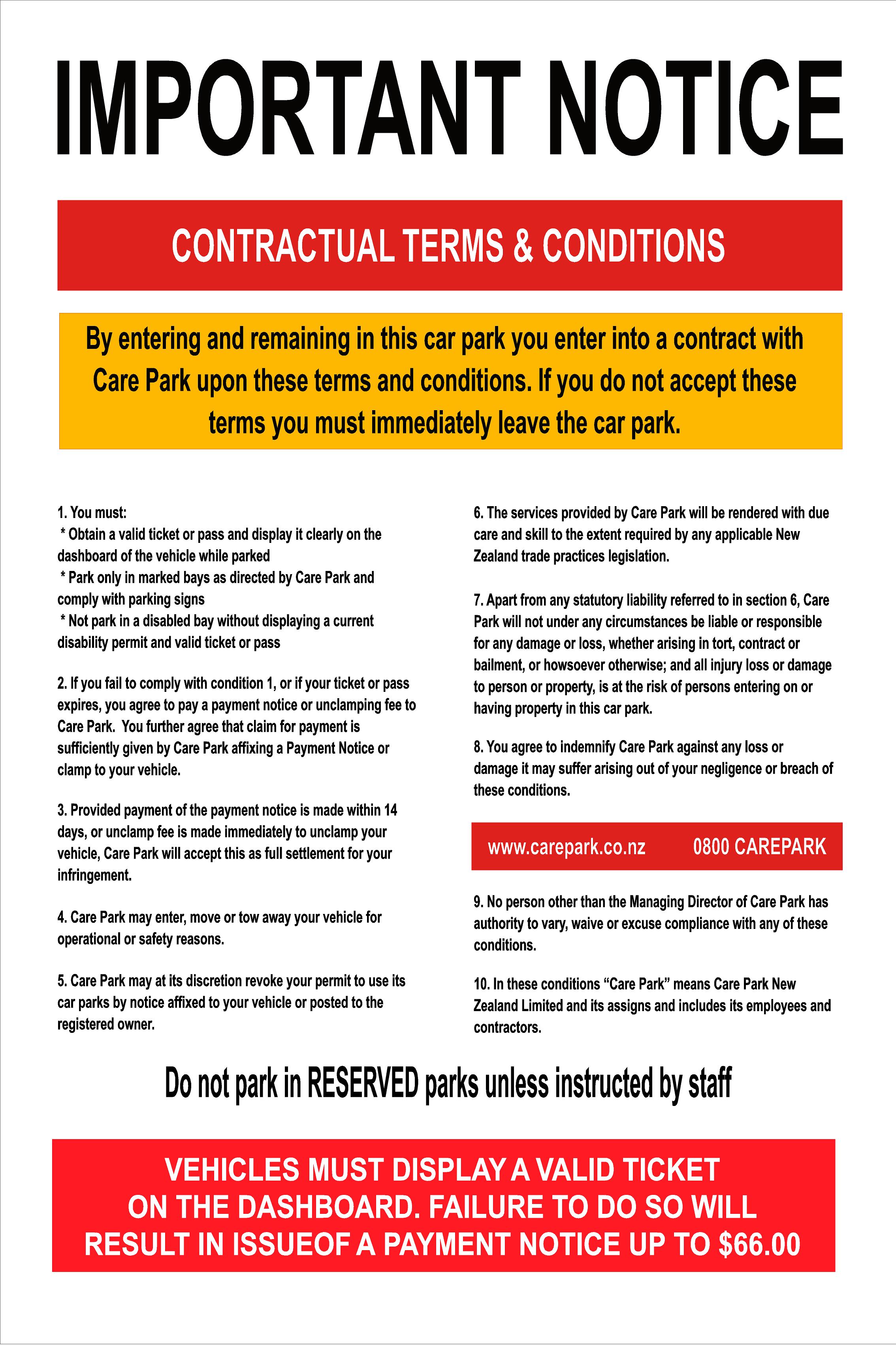 ucol carparking terms and conditions